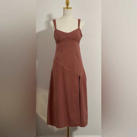 North End Dresses & Skirts - North End Midi Dress with Slit Sz L 100% Cotton